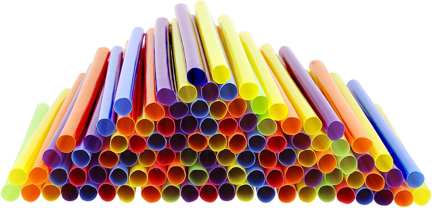 Plastic Smoothie Straws, Smoothie Straws, Disposible Straws, Straws -Pack of 100 (8.5 Plastic Smoothie Straws, Smoothie Straws, Disposible Straws, Straws -Pack of 100 (8.5